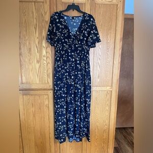 Navy Floral Dress